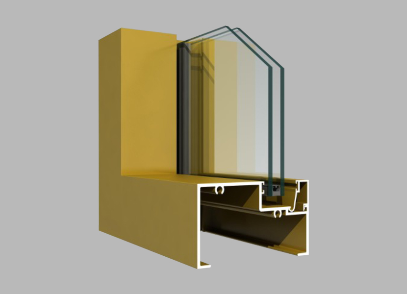 Perfiles de extrusión de muro cortina de aluminio 100B
