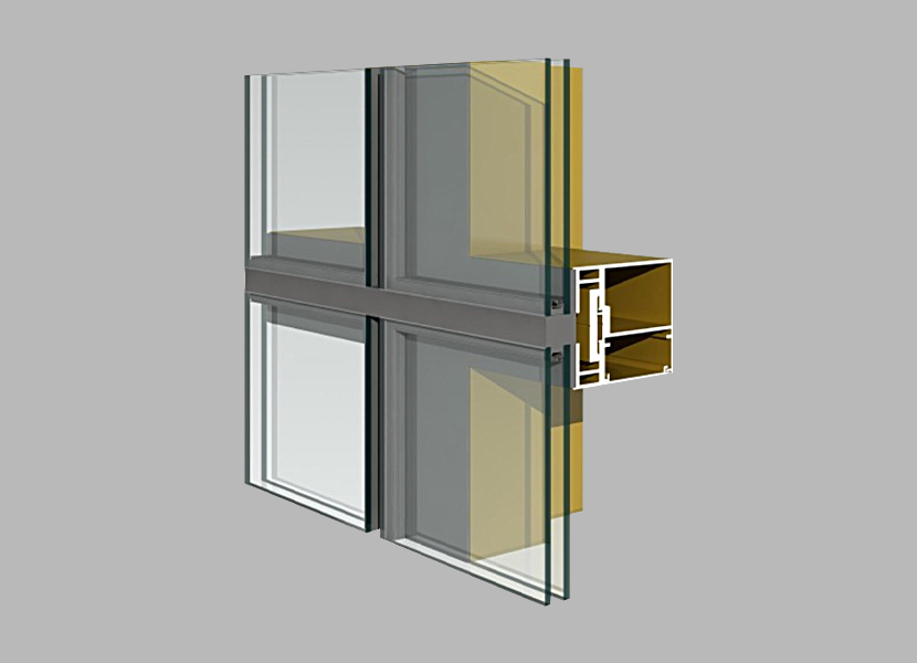 Extrusión de aluminio 110-160 para muro cortina