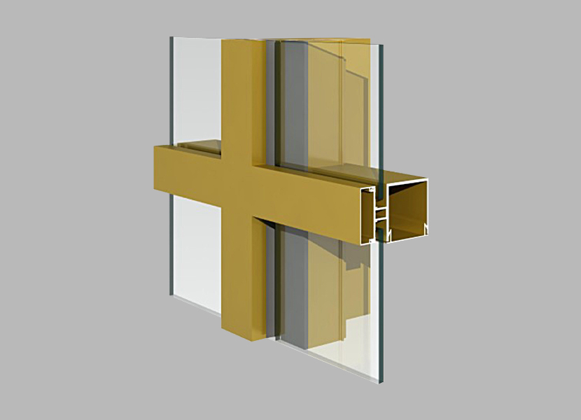 Perfil de extrusión de aluminio para muro cortina 140A