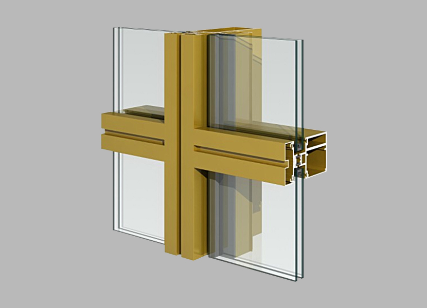 Sección de aluminio de muro cortina 140C