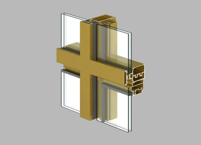 Extrusión de muro cortina de aluminio 150GR