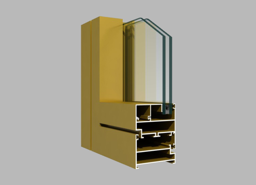 63A Perfiles de aluminio con recubrimiento en polvo para marco de ventana batiente