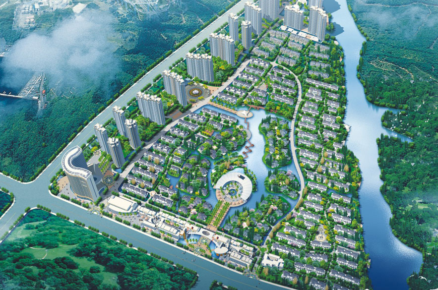 Ciudad moderna de Changshu Lakeside